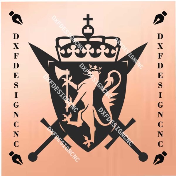 Norwegian Army Coat of Arms DXF SVG CNC File